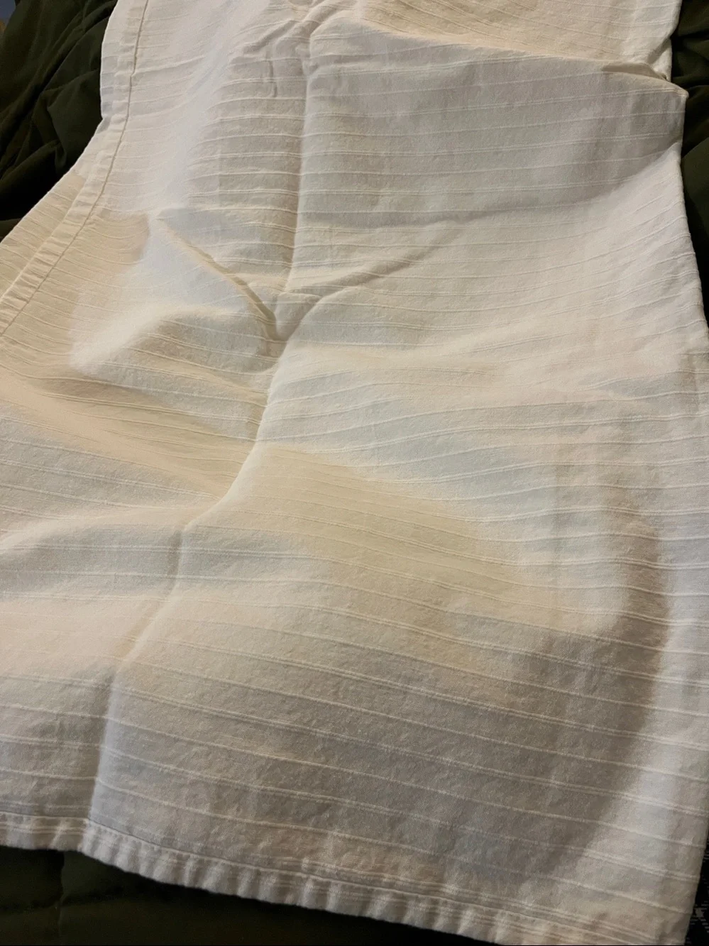 Threshold ~ offwhite Cream Ribbed Cotton Shower Curtain~ 💯 cotton